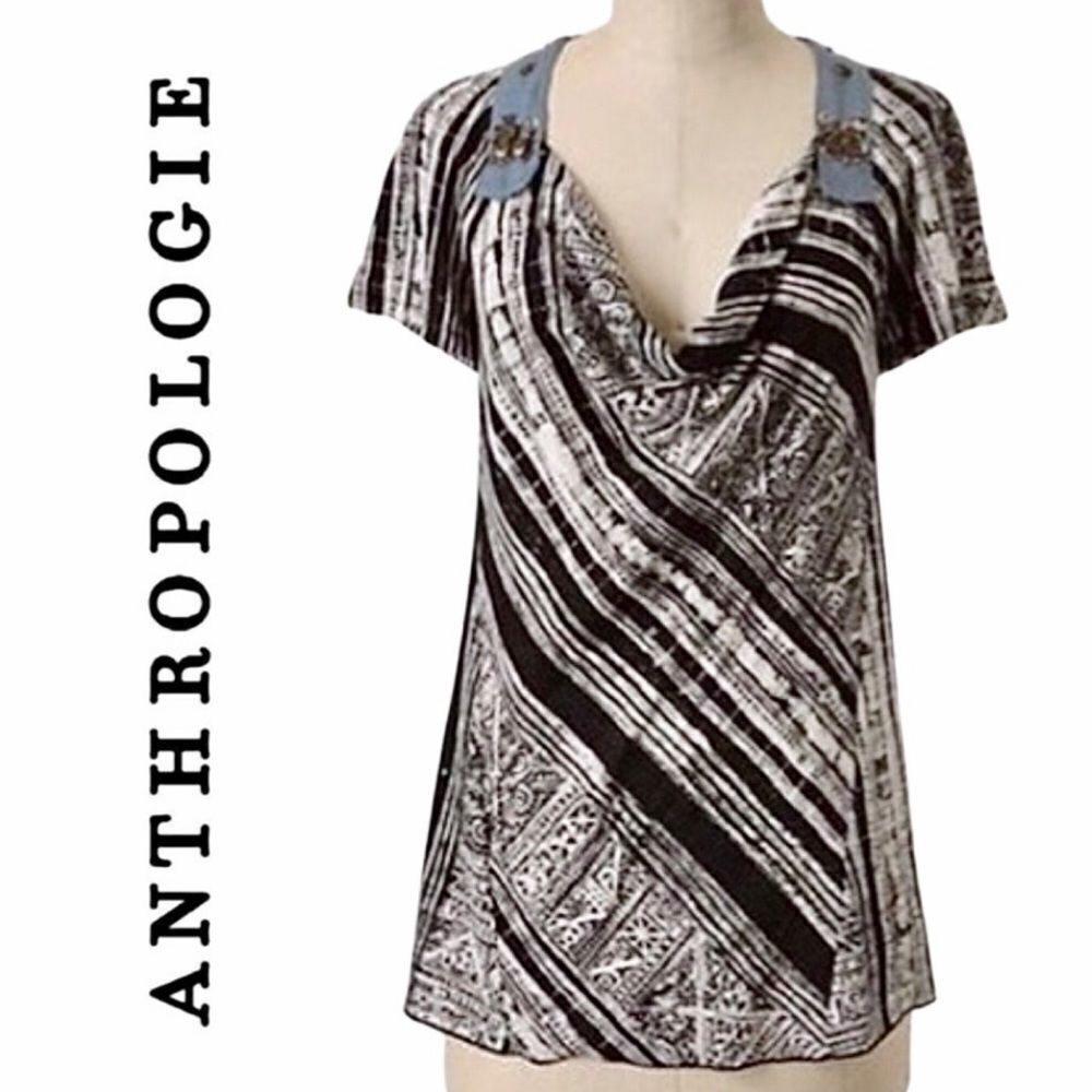 EUC Anthropologie Tiny Sticks and Stones Tee